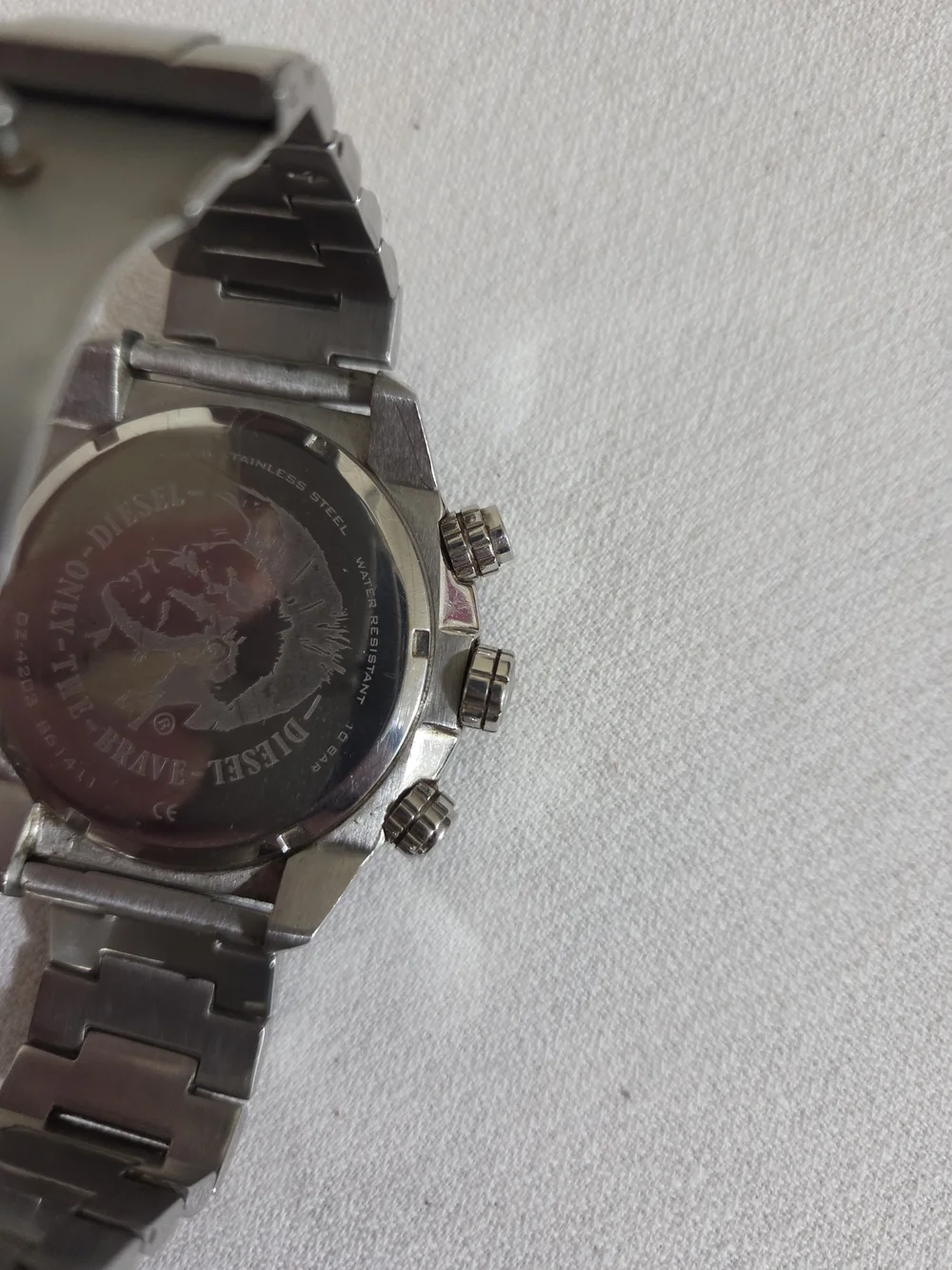 Diesel Men’s Silver Stainless Steel Watch - DZ4203 Needs Battery